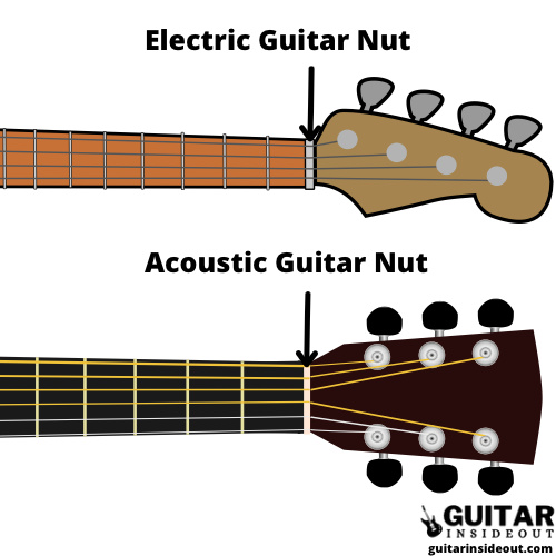 electric and acoustic guitar nut diagram