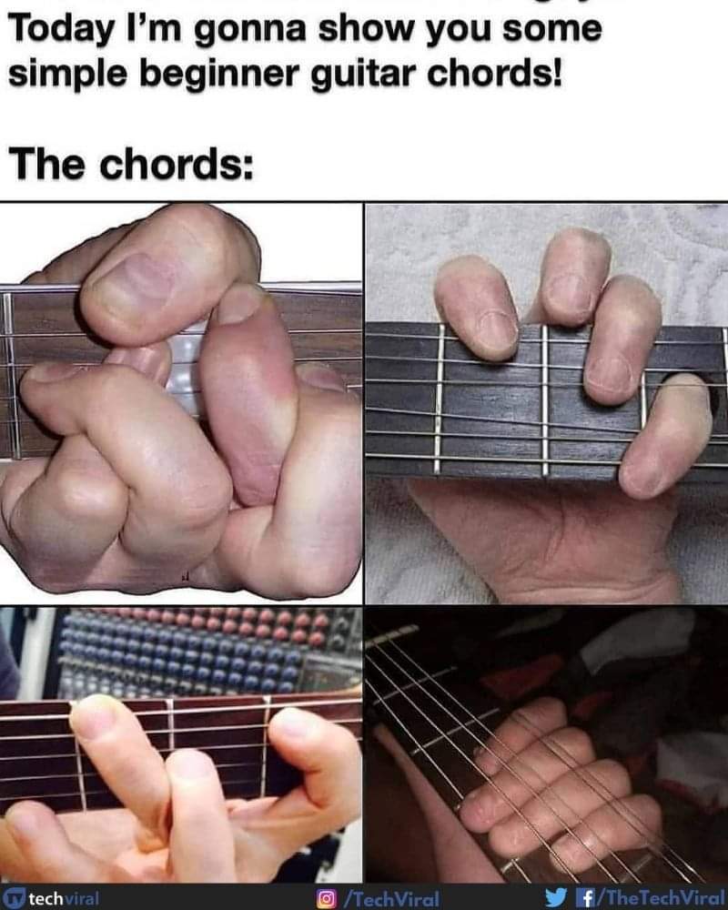 learning guitar chords meme