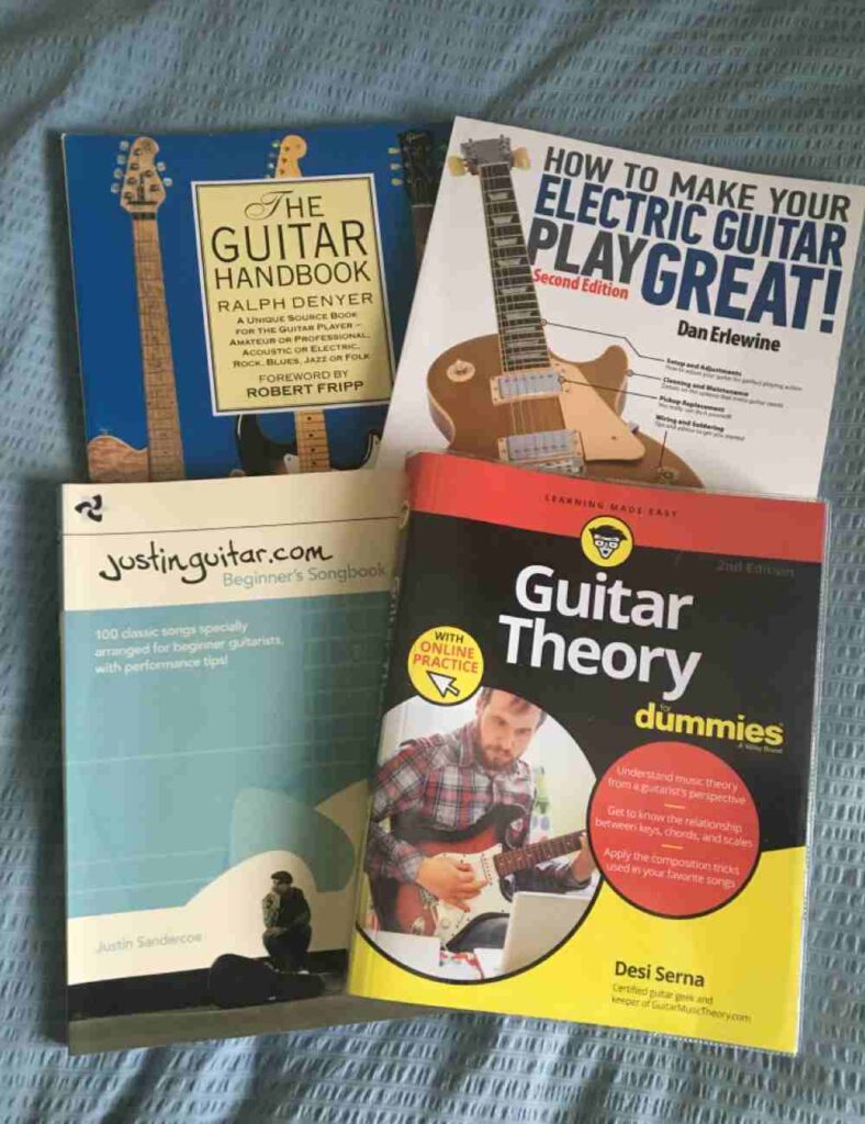 selection of guitar books