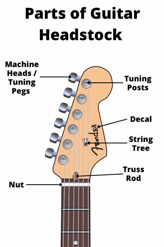 parts of a guitar headstock diagram