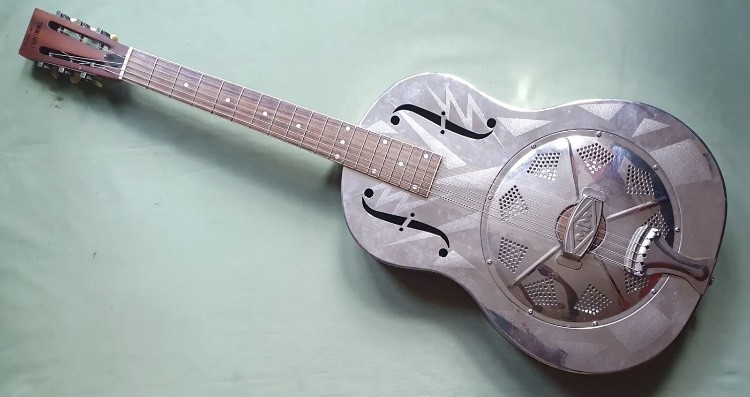 michael messer lighting resonator guitar side