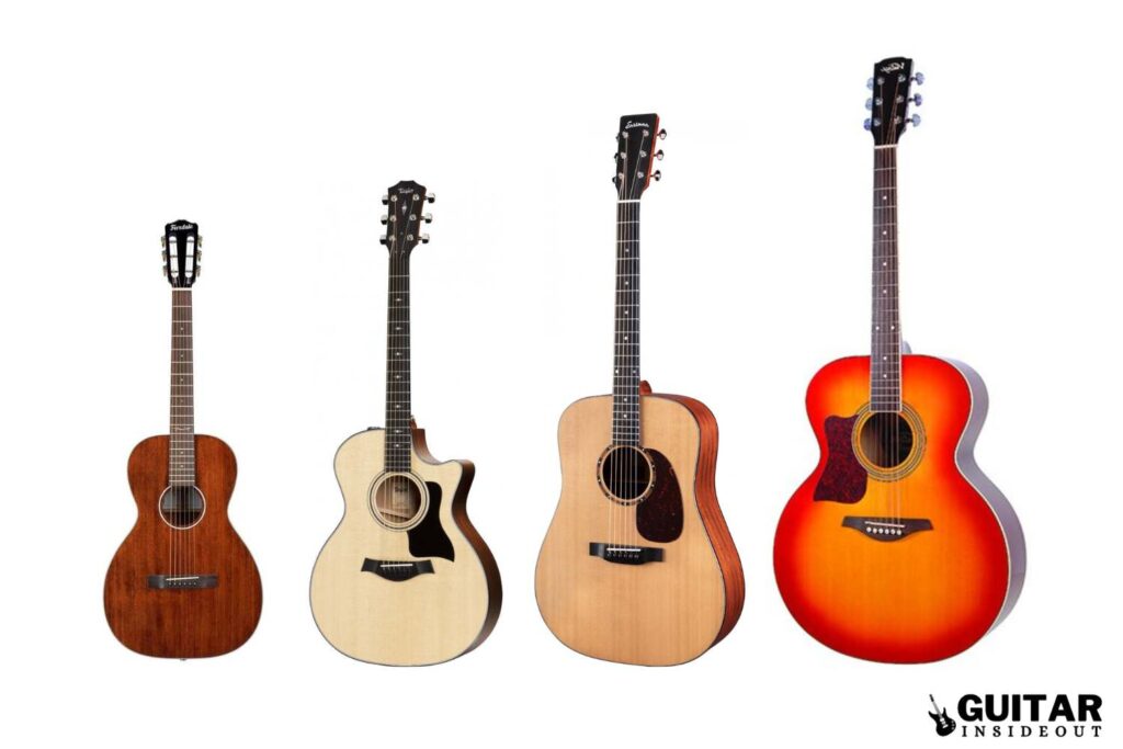 example acoustic guitar size differences