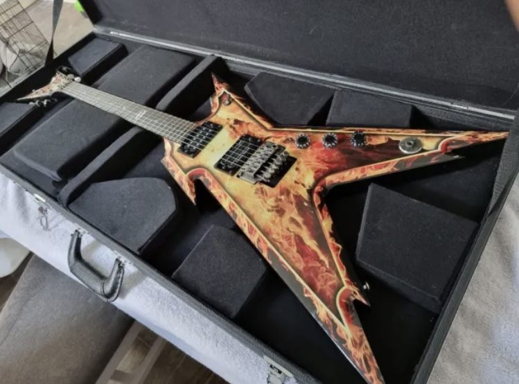 dean razorback explosion dimebag guitar